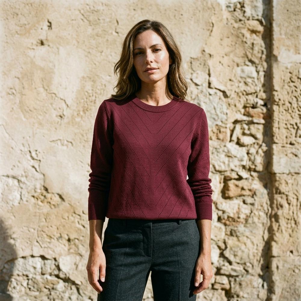 Lulus Secrets - Nosol | Pointelle Knit Crewneck Sweater Women