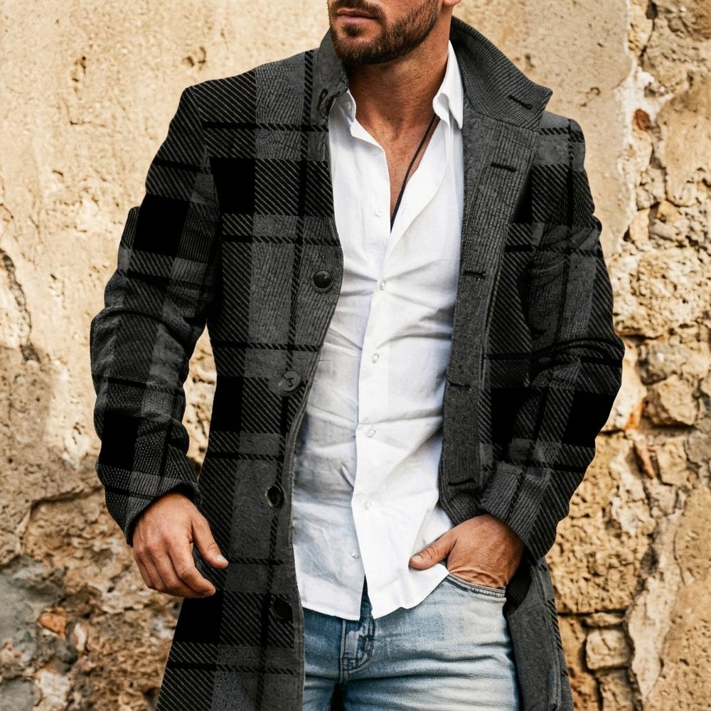 Lulus Secrets - Verev | Plaid Single-Breasted Coat Men