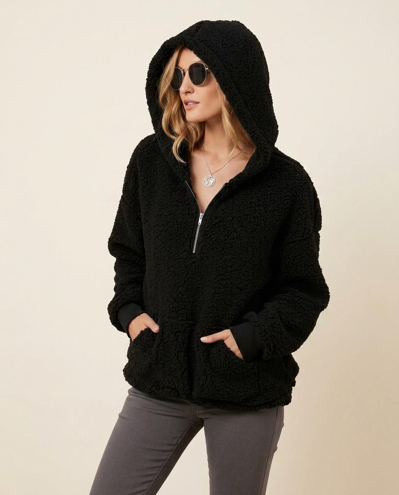 Lulus Secrets - Lykar | Sherpa Half-Zip Hoodie Women