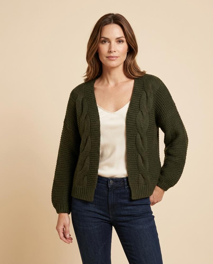 Lulus Secrets - Zahal | Cable Knit Open-Front Knit Cardigan Women