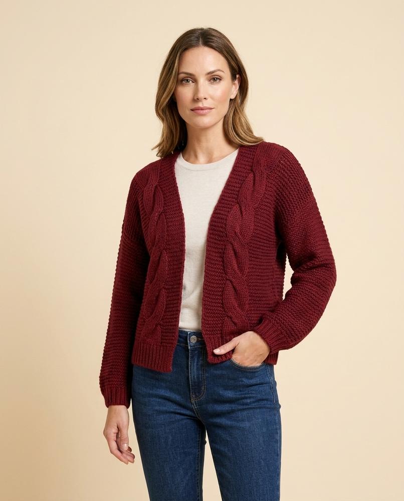 Lulus Secrets - Zahal | Cable Knit Open-Front Knit Cardigan Women