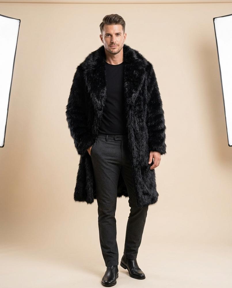 Lulus Secrets - Seram | Long-Pile Faux-Fur Coat Men