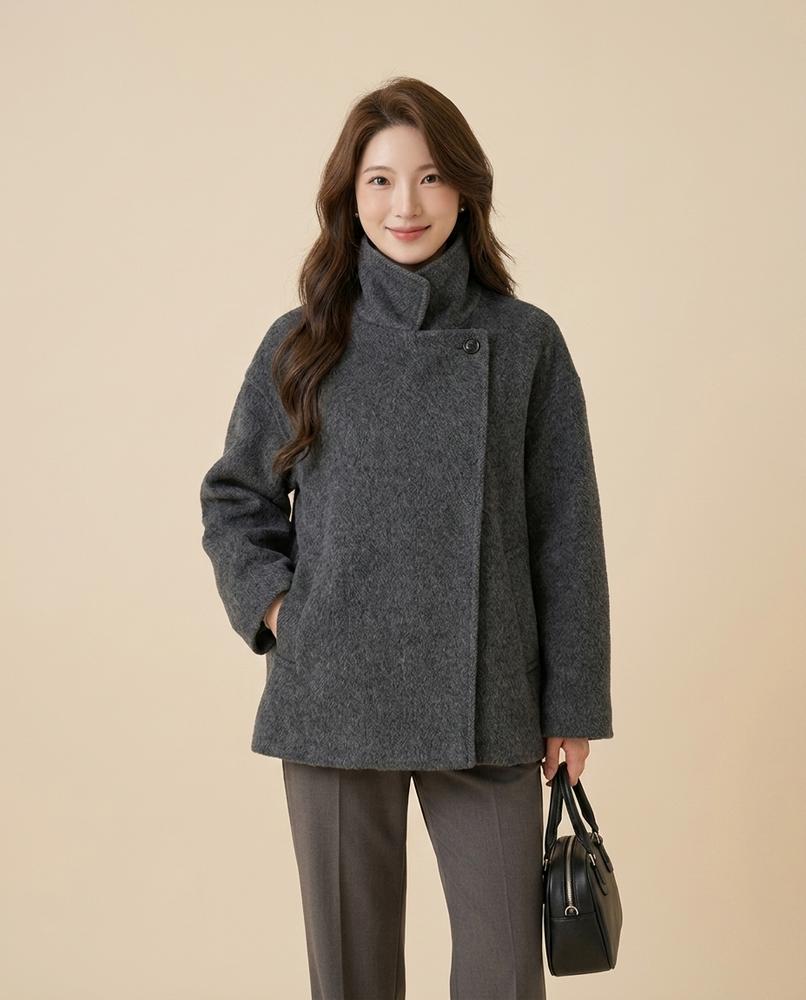 Lulus Secrets - Mirel | Asymmetrical High-Neck Coat Women