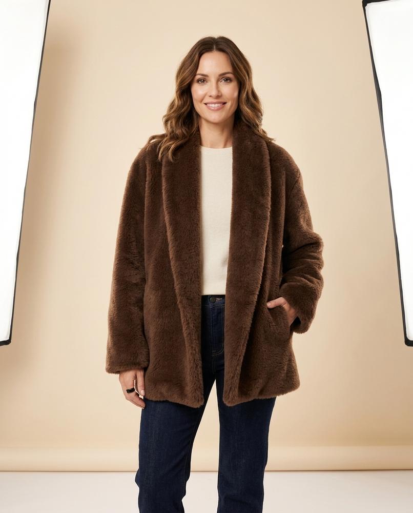 Lulus Secrets - Vatir | Faux-Fur Open-Front Coat Women