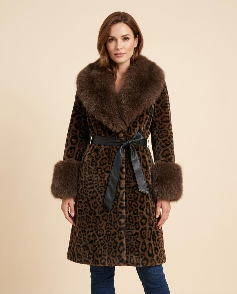 Lulus Secrets - Cosol | Leopard Print Faux Fur Coat Women