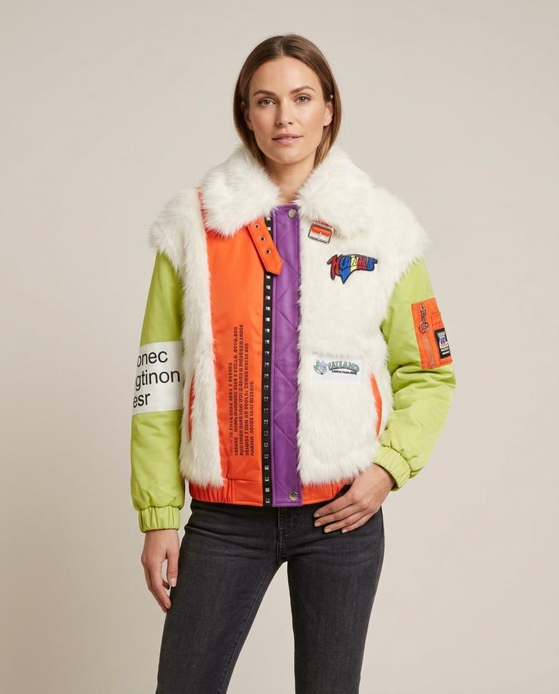 Lulus Secrets - Lomin | Color-Block Faux-Fur Jacket Women