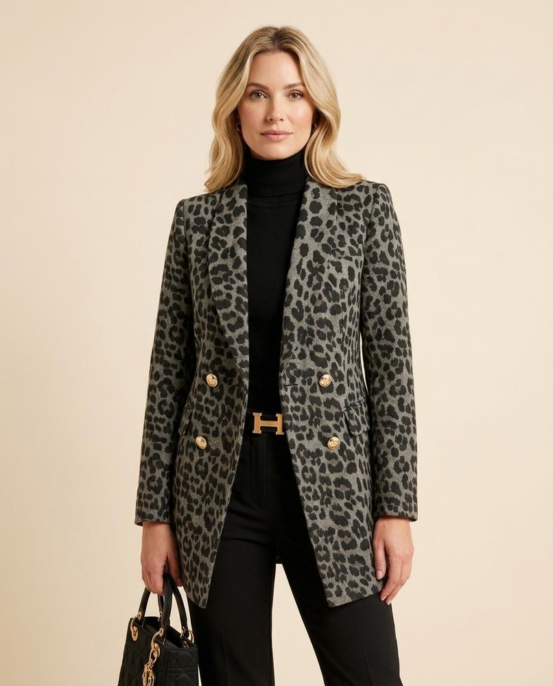Lulus Secrets - Yosin | Leopard Print Double-Breasted Coat Women