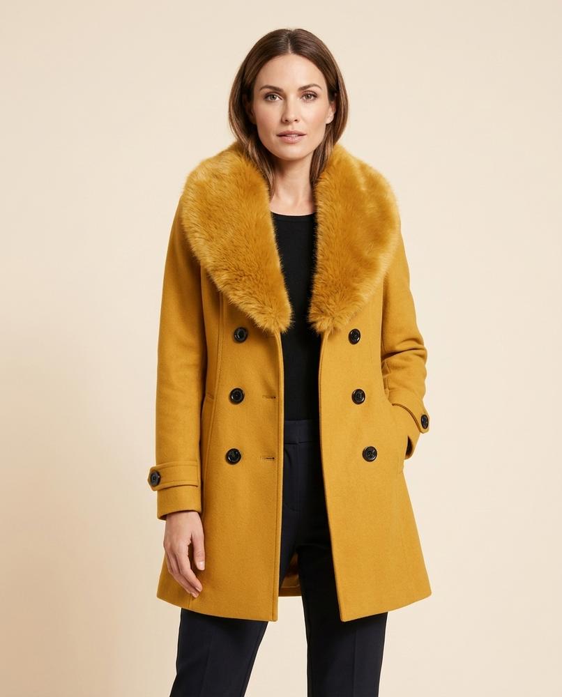 Lulus Secrets - Zedar | Double-Breasted Fur-Trimmed Coat Women