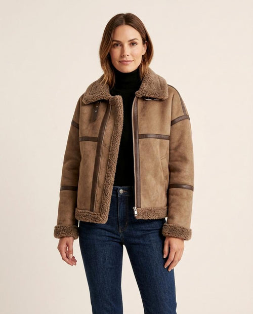 Lulus Secrets - Dasol | Shearling-Lined Zipped Jacket Women