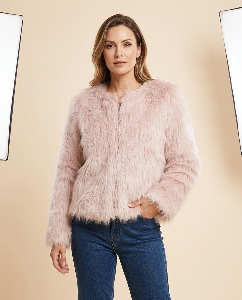 Lulus Secrets - Rokar | Long-Haired Collarless Jacket Women