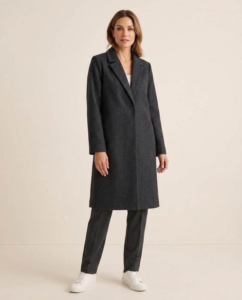 Lulus Secrets - Rolar | Single-Breasted Notched-Lapel Coat Women