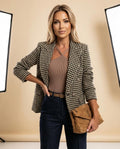 Lulus Secrets - Lesan | Houndstooth Double-Breasted Blazer Women