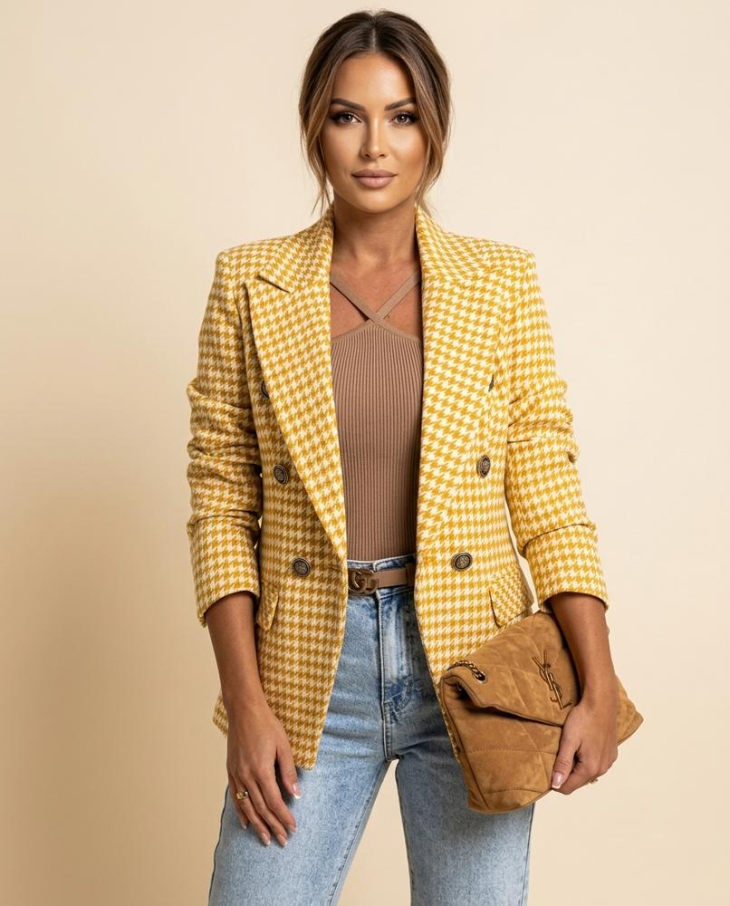 Lulus Secrets - Lesan | Houndstooth Double-Breasted Blazer Women