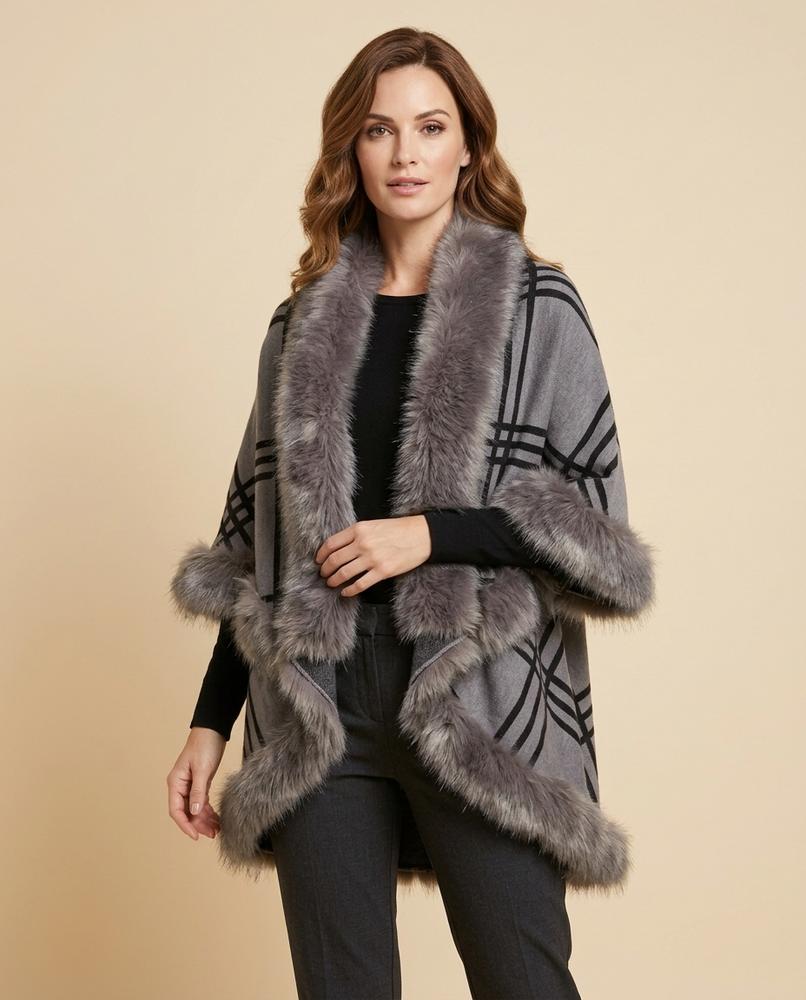 Lulus Secrets - Vidar | Plaid Fur-Trimmed Coat Women
