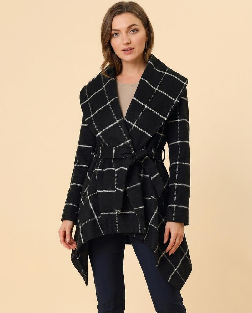 Lulus Secrets - Samon | Plaid Asymmetrical Coat Women