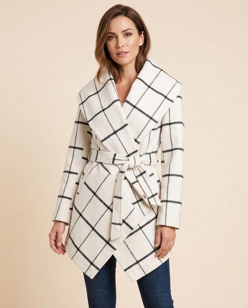 Lulus Secrets - Samon | Plaid Asymmetrical Coat Women