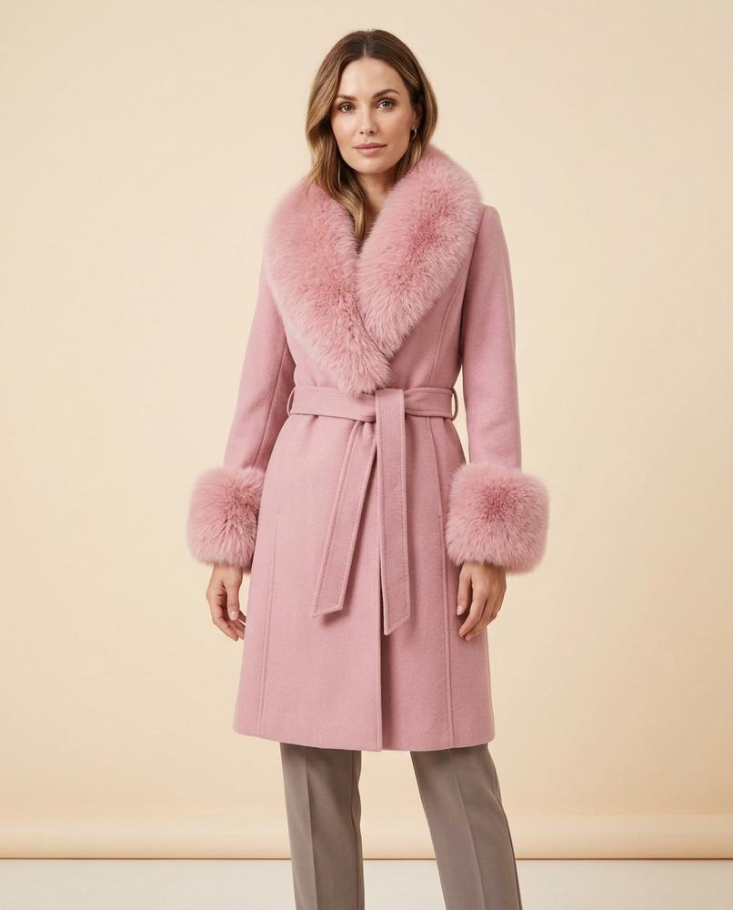 Lulus Secrets - Zemor | Fur-Trimmed Belted Coat Women