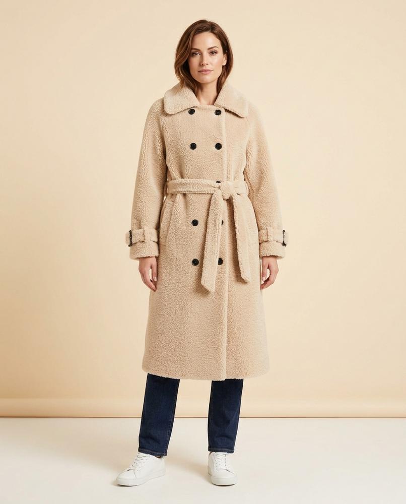 Lulus Secrets - Yolan | Double-Breasted Shearling Coat Women