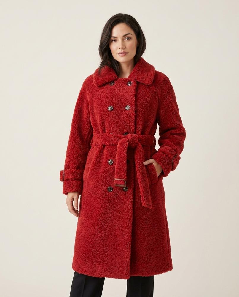 Lulus Secrets - Yolan | Double-Breasted Shearling Coat Women