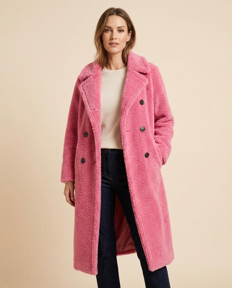 Lulus Secrets - Yolan | Double-Breasted Shearling Coat Women