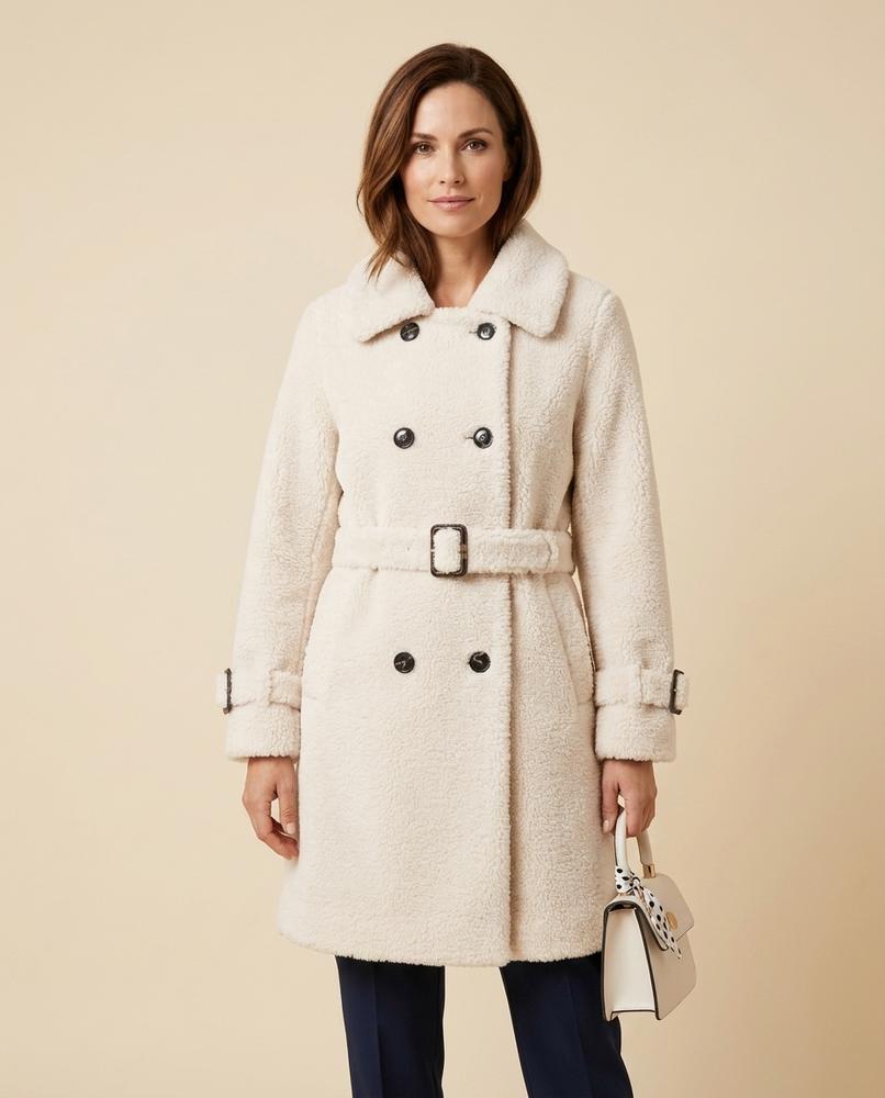 Lulus Secrets - Yolan | Double-Breasted Shearling Coat Women