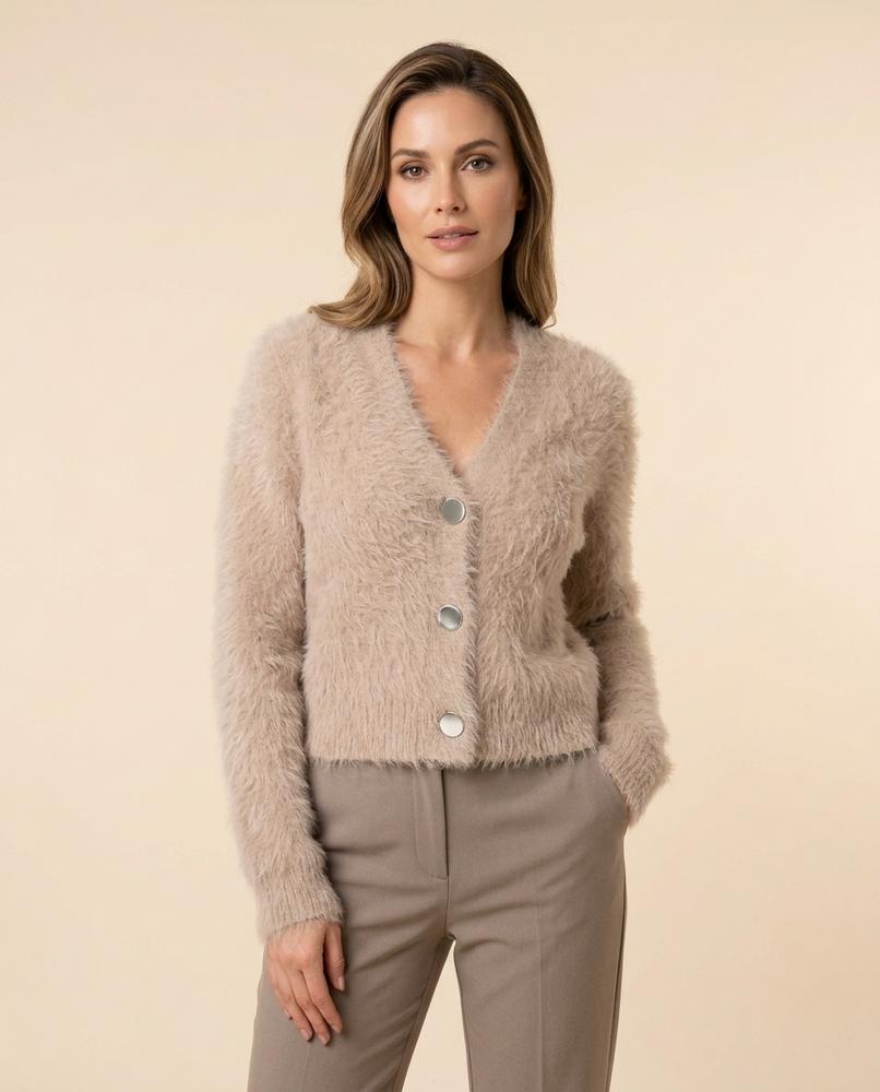 Lulus Secrets - Kavel | Fluffy Button-Up Knit Cardigan Women