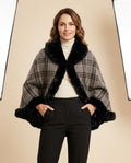 Lulus Secrets - Nilan | Plaid Faux Fur Trim Coat Women