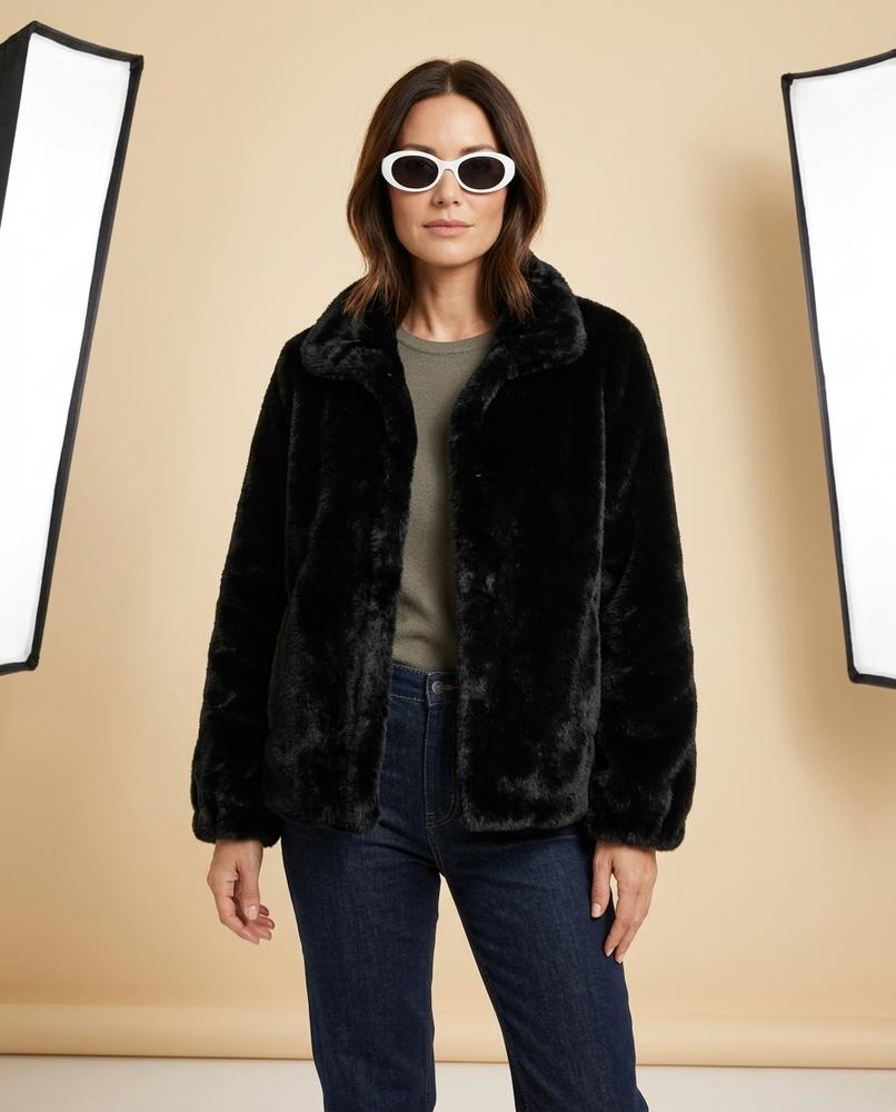 Lulus Secrets - Almar | Faux Fur High-Neck Jacket Women