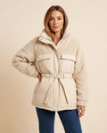 Lulus Secrets - Cosel | Belted Paneled Jacket Women