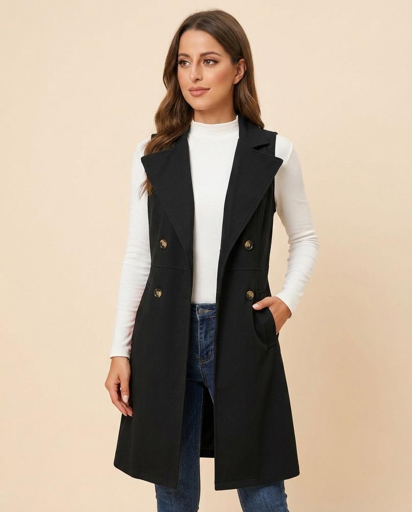 Lulus Secrets - Daser | Double-Breasted Longline Vest Women
