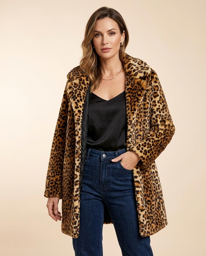 Lulus Secrets - Lyken | Leopard-Print Faux-Fur Coat Women