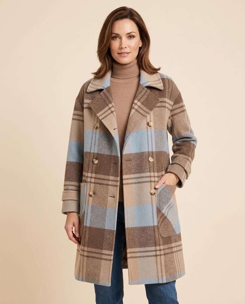 Lulus Secrets - Losen | Double-Breasted Plaid Coat Women