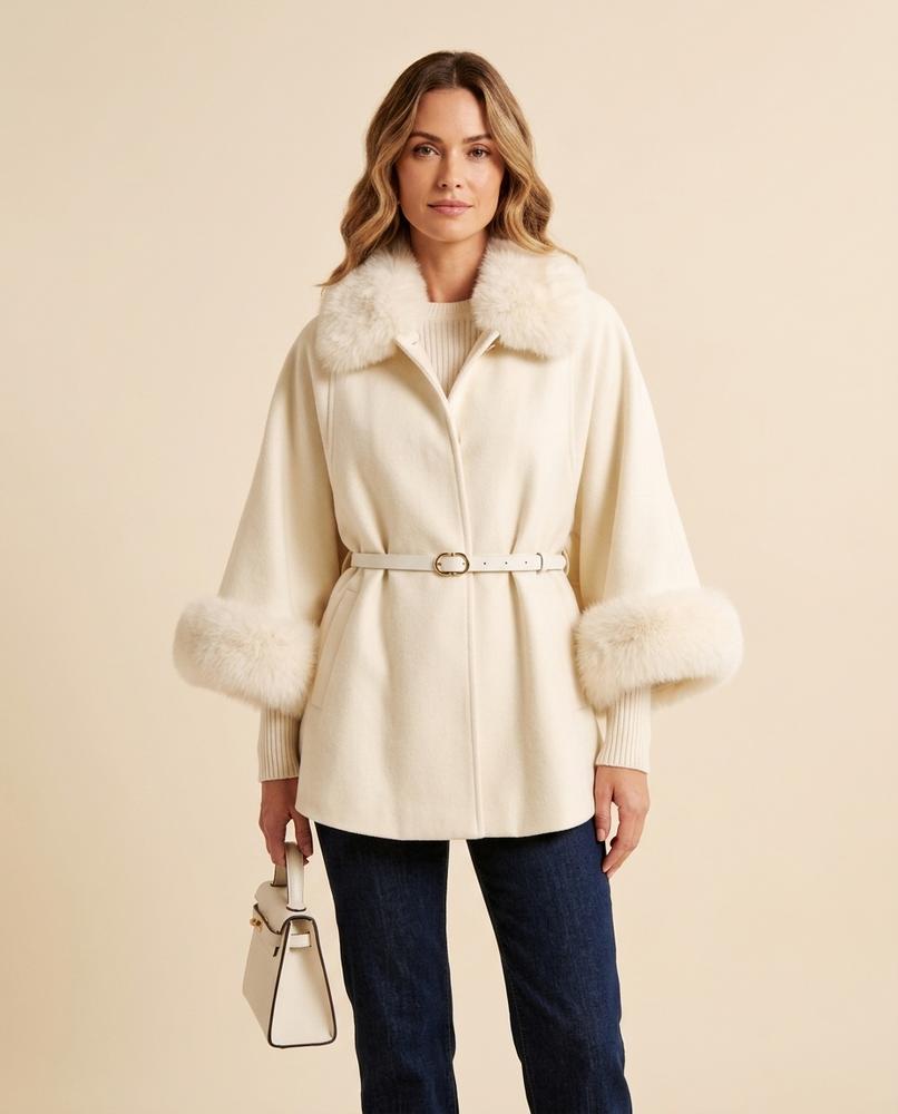Lulus Secrets - Vesel | Fur-Trimmed Belted Coat Women