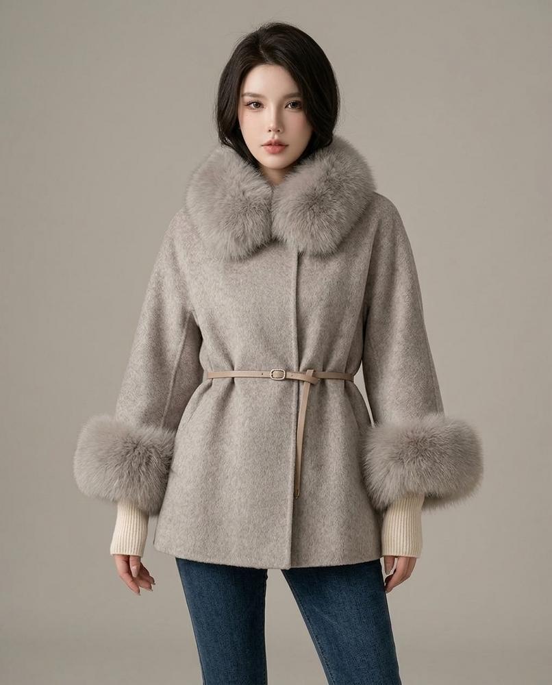 Lulus Secrets - Vesel | Fur-Trimmed Belted Coat Women