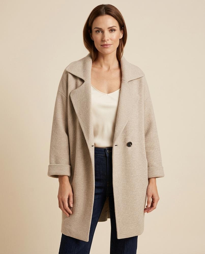 Lulus Secrets - Ellar | Loose-Fit Lapel-Collar Coat Women