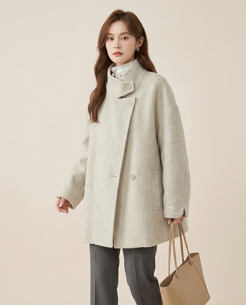 Lulus Secrets - Vezan | Asymmetrical Funnel-Neck Coat Women
