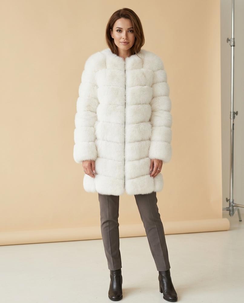 Lulus Secrets - Misil | Faux Fur Collarless Coat Women
