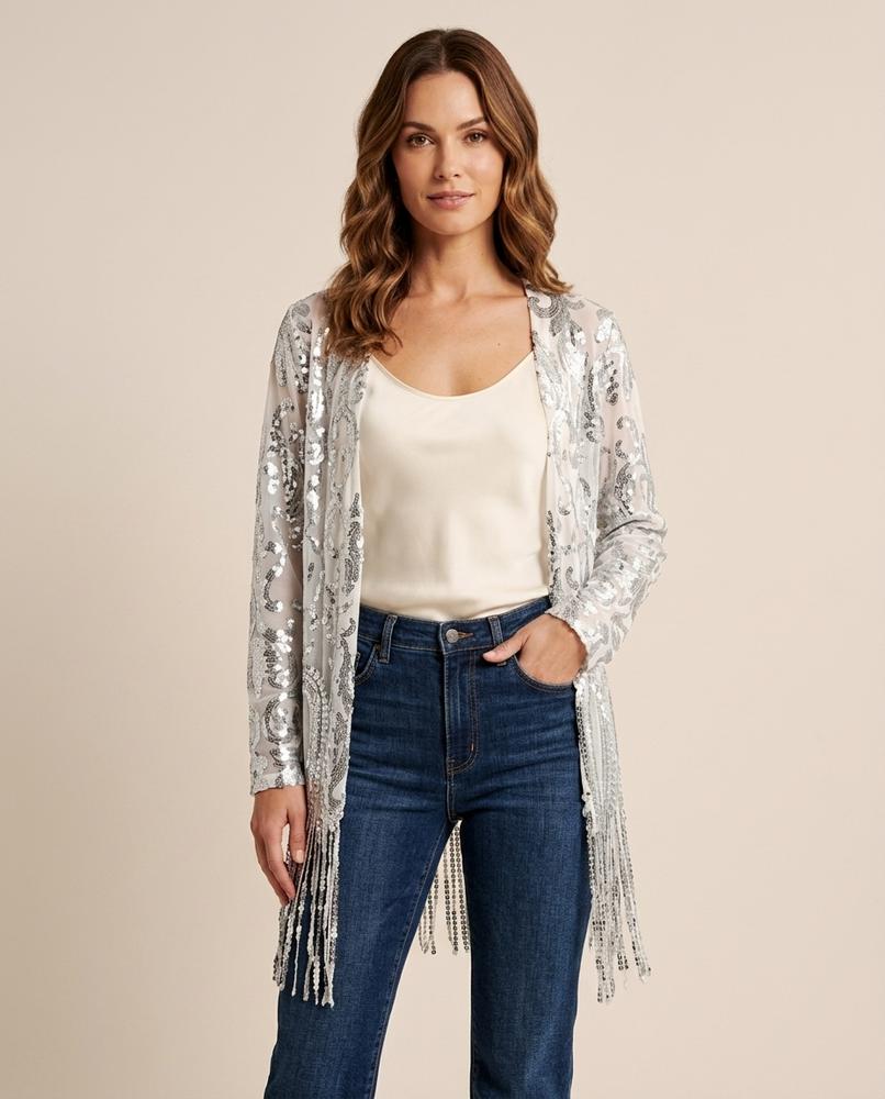Lulus Secrets - Tamar | Sequined Longline Cardigan Women