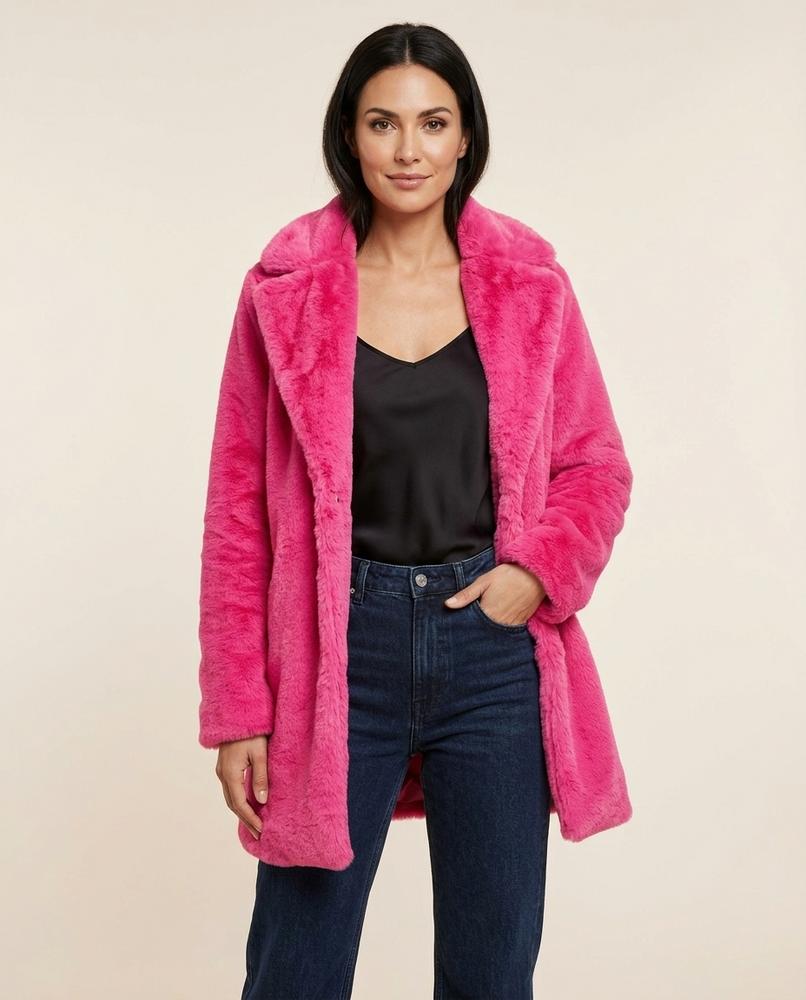 Lulus Secrets - Nenal | Faux-Fur Open-Front Coat Women