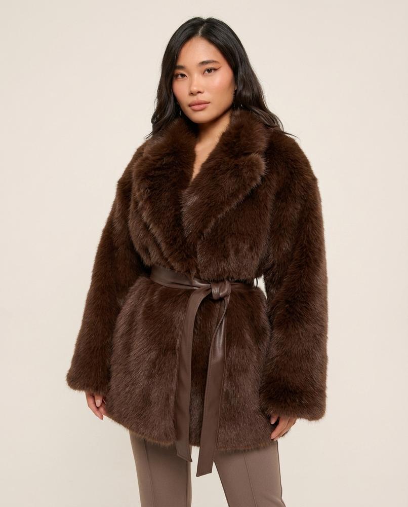 Lulus Secrets - Arron | Belted Faux Fur Coat Women