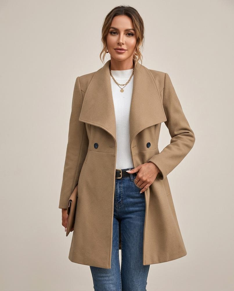 Lulus Secrets - Lomon | Tailored Waterfall Collar Coat Women