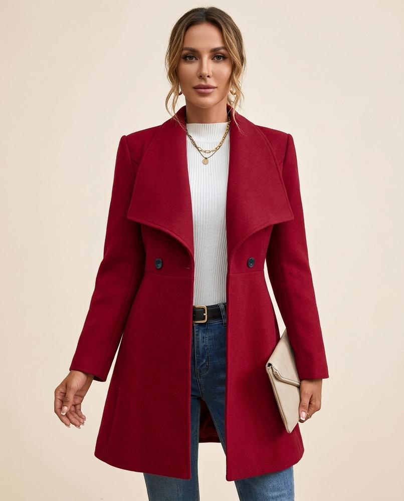 Lulus Secrets - Lomon | Tailored Waterfall Collar Coat Women
