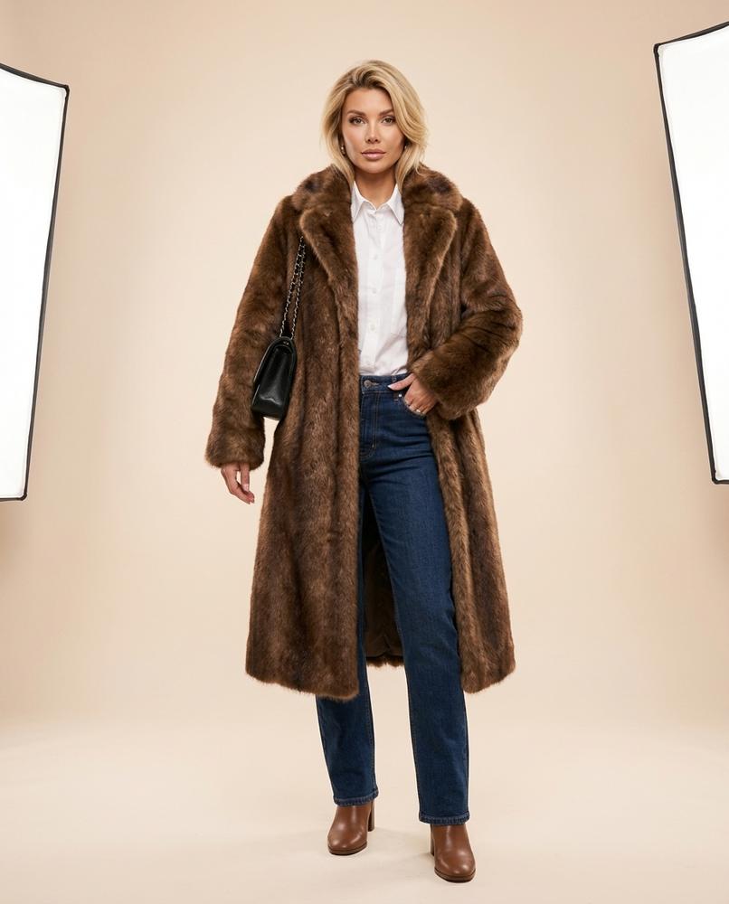 Lulus Secrets - Zasan | Faux Fur Longline Coat Women