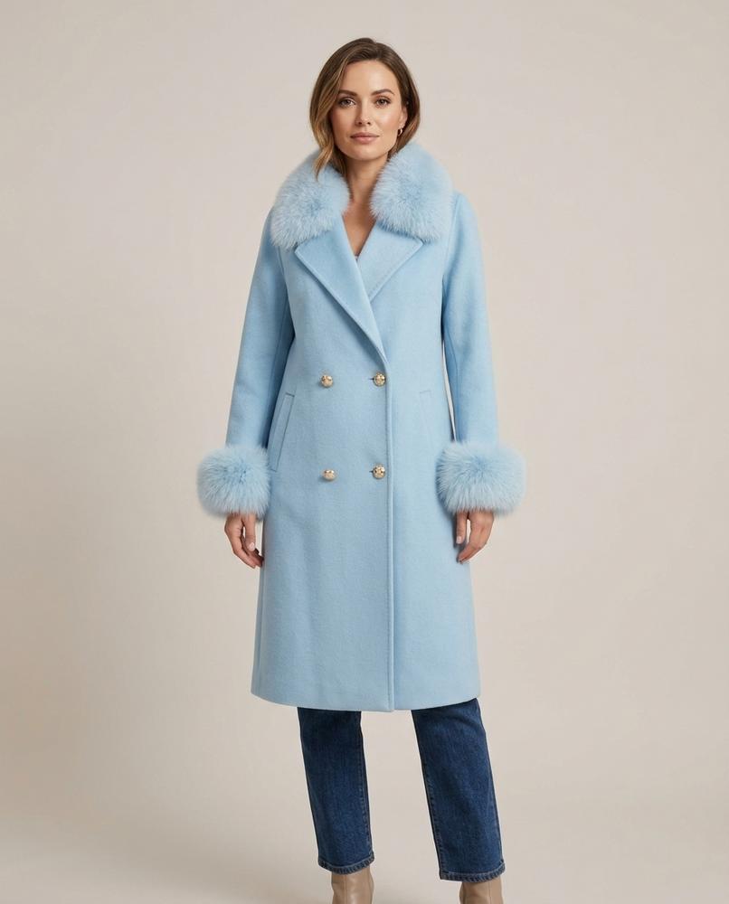 Lulus Secrets - Zaser | Fur-Trimmed Double-Breasted Coat Women