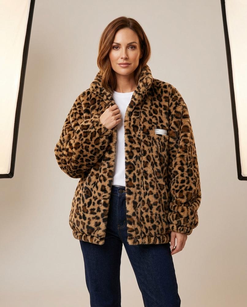 Lulus Secrets - Minav | Plush Leopard Print Jacket Women