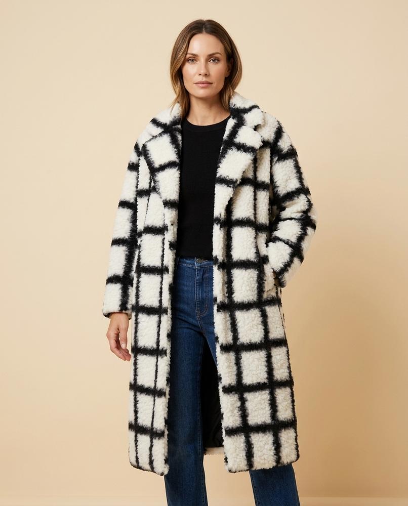 Lulus Secrets - Timel | Checkered Teddy Coat Women