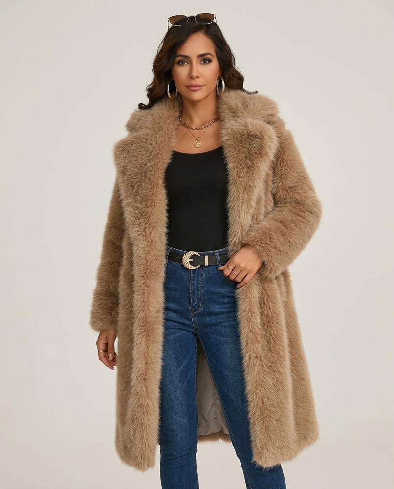 Lulus Secrets - Mimin | Faux Fur Longline Coat Women