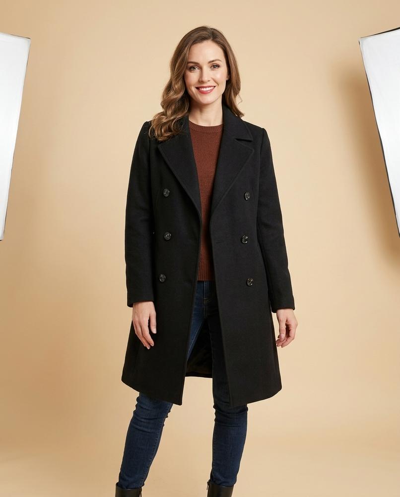Lulus Secrets - Kavar | Double-Breasted Notched-Lapel Coat Women