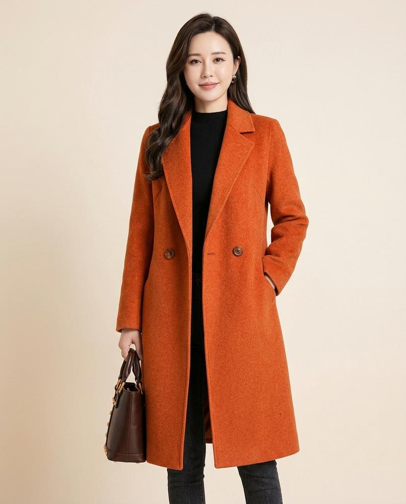 Lulus Secrets - Kavar | Double-Breasted Notched-Lapel Coat Women