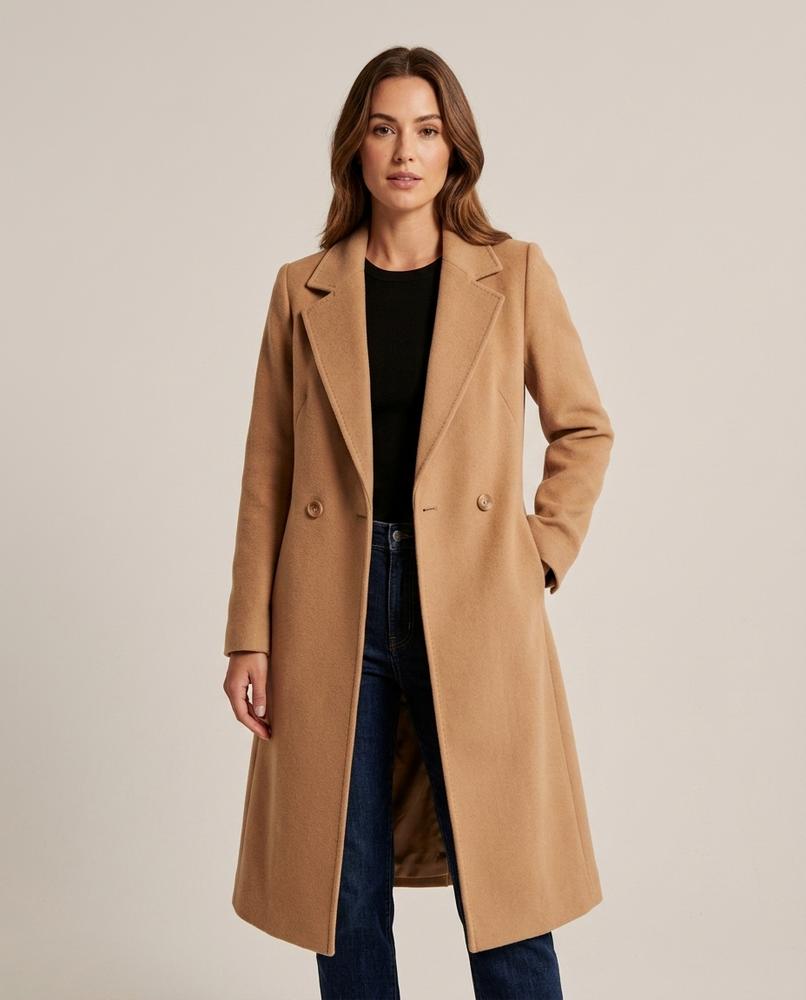 Lulus Secrets - Kavar | Double-Breasted Notched-Lapel Coat Women
